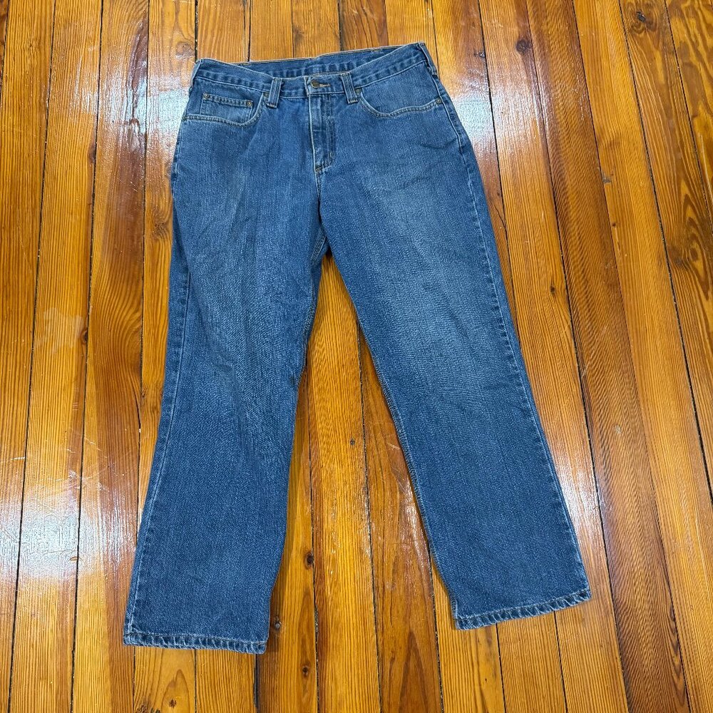 Carhartt Releaxed Fit Jeans Dark Blue Denim Men's Size 34 x 28